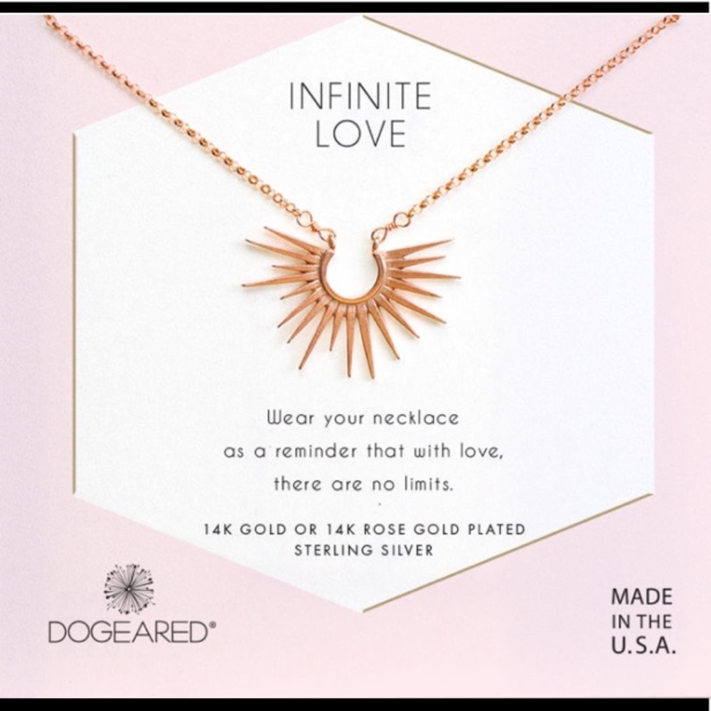 Dogeared rose gold rays charm necklace